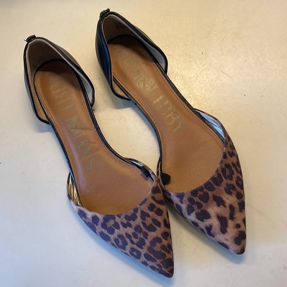 SAM & Libby Heidi Animal Print Flats. Size 9.5. D8/A - Picture 3 of 9